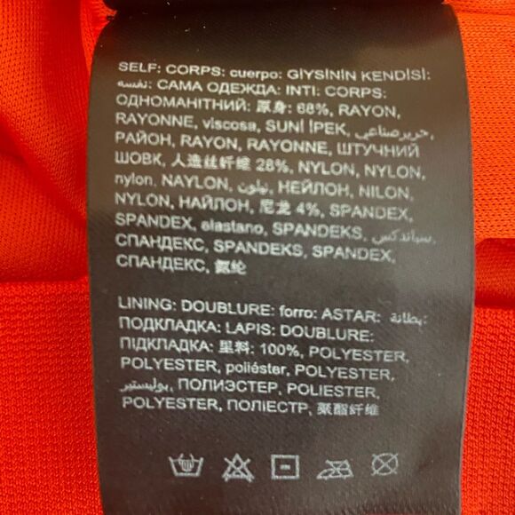 BEBE - Orange Strappy bandage Bodycon Mini Dress - size S - Picture 4 of 6